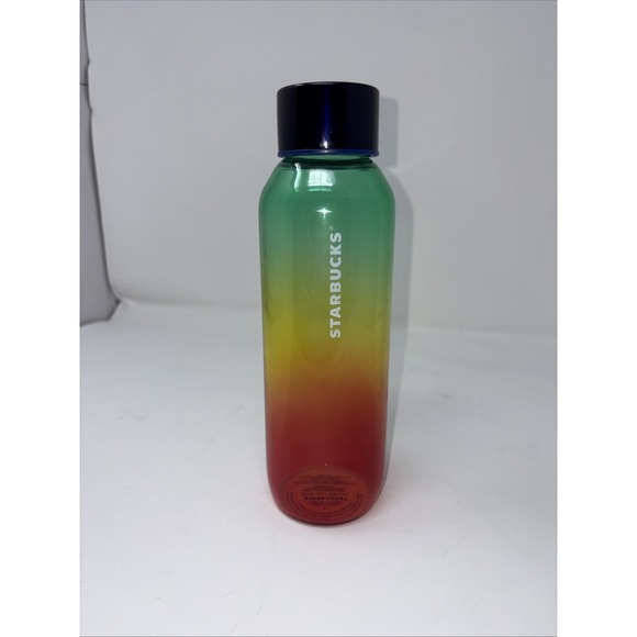 NEW Starbucks 2022 Rainbow Gradient Ombre Glass Reusable Water Bottle 20 oz - Picture 1 of 5